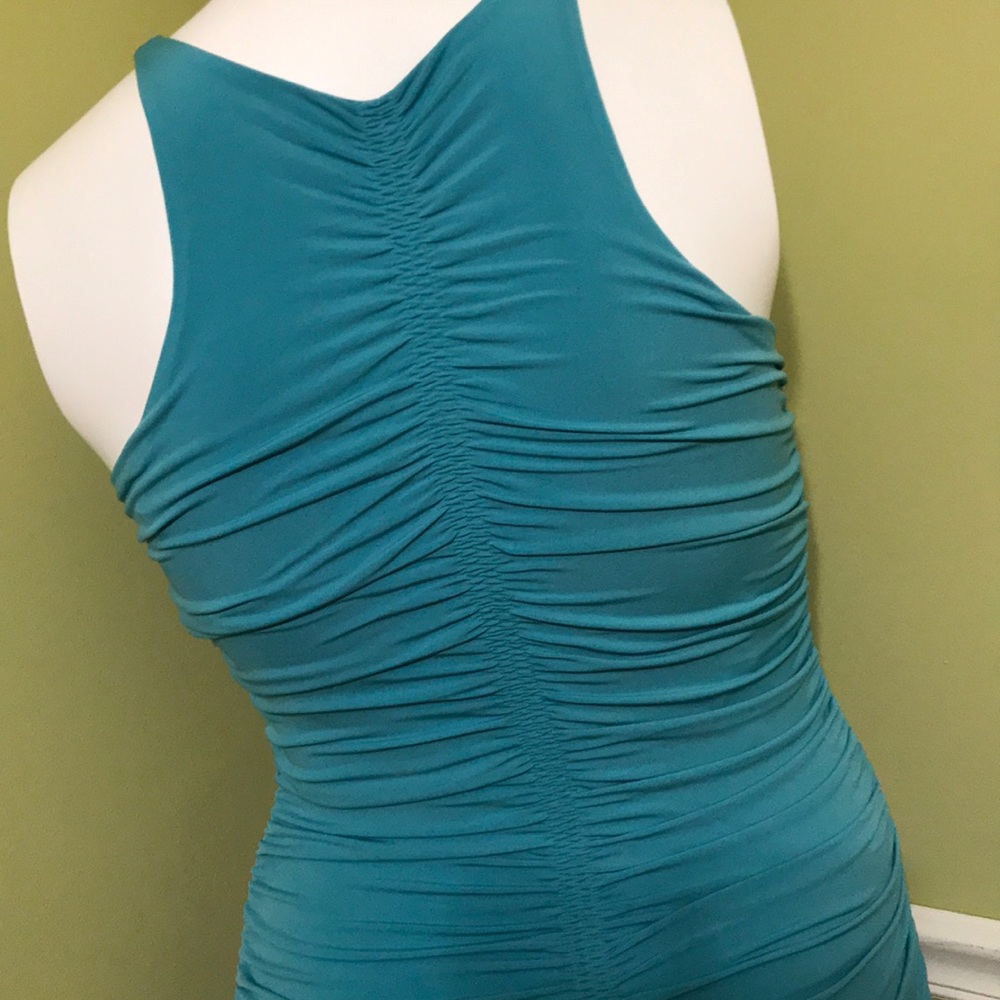 GUESS Keyhole Racerback Ruched Dress NWT Sz L - Picture 7 of 9